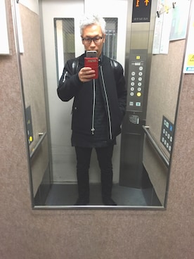 「XLARGE（エクストララージ）のアイテム（MA-1）」を使った、南風さん（メンズ・173cm）の冬コーディネート