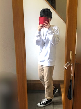 「CONVERSE（コンバース）のconverse（コンバース） ALL STAR OX（オールスターOX）（スニーカー）」を使った、O'n  U160さん（メンズ・155cm）の春コーディネート