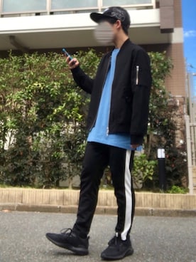 「ストリート服が好き」｜「アイテム（ブルゾン）」を使った、TOMO U160さん（メンズ・155cm）の秋コーディネート