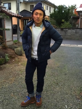 「DIEMME（ディエッメ）のアイテム（ブーツ）」を使った、yosukeさん（メンズ・171cm）の冬コーディネート