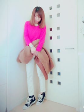 「ユナイテッドアローズ」｜「アイテム（ムートンコート）」を使った、☆Yumiko☆さん（レディース・166cm）の冬コーディネート