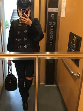 「stradivarius（ストラディバリウス）のアイテム（帽子）」を使った、健康第一さん（レディース・159cm）の冬コーディネート