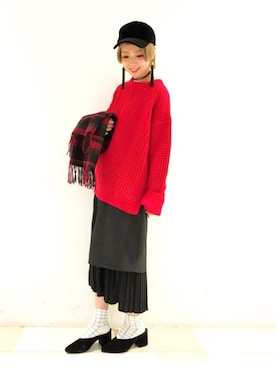 「HARE（ハレ）のアイテム（チョーカー）」を使った、HIROSE/HAREさん（レディース・157cm）の冬コーディネート