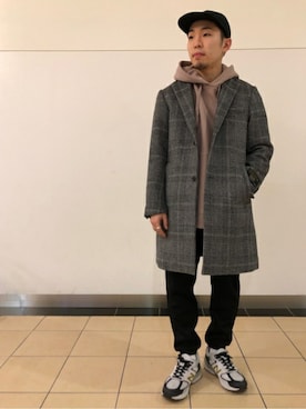 「417 EDIFICE（フォーワンセブンエディフィス）のアイテム（チェスターコート）」を使った、COZYさん（メンズ・165cm）の冬コーディネート