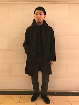 「MANEBU（マネブ）のアイテム（その他シューズ）」を使った、COZYさん（メンズ・165cm）の冬コーディネート