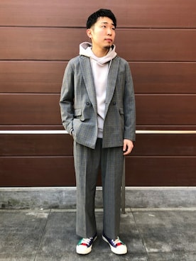 「417 EDIFICE（フォーワンセブンエディフィス）のアイテム（スニーカー）」を使った、COZYさん（メンズ・165cm）の春コーディネート