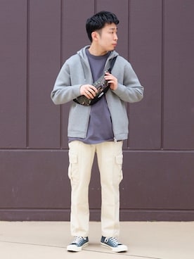 「417 EDIFICE（フォーワンセブンエディフィス）のアイテム（スニーカー）」を使った、COZYさん（メンズ・165cm）の春コーディネート