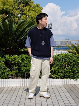 「417 EDIFICE（フォーワンセブンエディフィス）のアイテム（スニーカー）」を使った、COZYさん（メンズ・165cm）の春コーディネート
