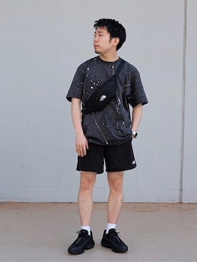 「THE NORTH FACE（ザノースフェイス）のアイテム（ボディバッグ/ウエストポーチ）」を使った、COZYさん（メンズ・165cm）の春コーディネート