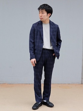 「417 by EDIFICE」｜「アイテム（ジャケット/アウター）」を使った、COZYさん（メンズ・165cm）の春コーディネート