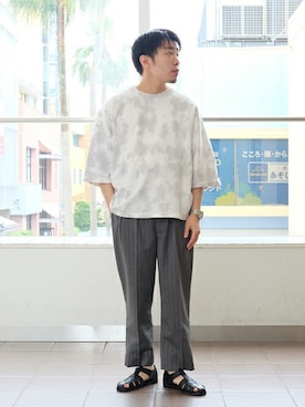 「HERISSON（エリソン）のアイテム」を使った、COZYさん（メンズ・165cm）の夏コーディネート