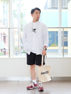 「417 EDIFICE（フォーワンセブンエディフィス）のアイテム（バッグ）」を使った、COZYさん（メンズ・165cm）の夏コーディネート