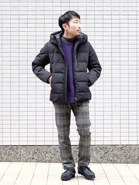 「417 EDIFICE（フォーワンセブンエディフィス）のアイテム（シューズ）」を使った、COZYさん（メンズ・165cm）の冬コーディネート
