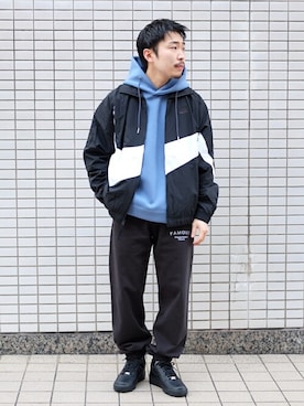 「417 EDIFICE（フォーワンセブンエディフィス）のアイテム（スウェットパンツ）」を使った、COZYさん（メンズ・165cm）の冬コーディネート