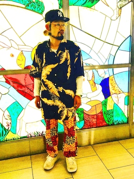 「アイテム（サロペット/オーバーオール、レッド系）」を使った、SHUHEI@DOIT君さん（メンズ・170cm）の春コーディネート