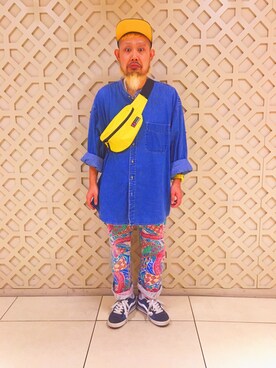 「ロールアップ」｜「アイテム（つなぎ/オールインワン）」を使った、SHUHEI@DOIT君さん（メンズ・170cm）の秋コーディネート