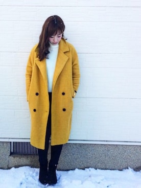 「スキニー」｜「アイテム（ブーティ）」を使った、yumenoさん（レディース・159cm）の冬コーディネート