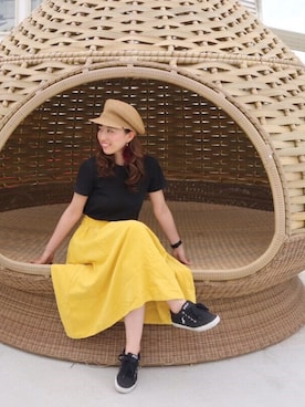 「UNIQLO U」｜「アイテム（キャスケット）」を使った、yumenoさん（レディース・159cm）の秋コーディネート