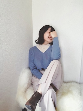 「ブルー x ホワイト」｜sallyさん（レディース・161cm）の春コーディネート