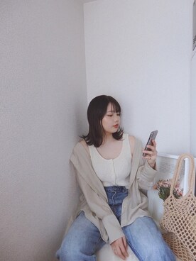 「HOTPING（ホッピン）のアイテム（バッグ）」を使った、sallyさん（レディース・161cm）の夏コーディネート