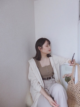 「HOTPING（ホッピン）のアイテム（バッグ）」を使った、sallyさん（レディース・161cm）の夏コーディネート