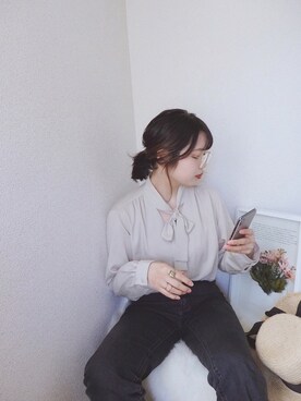 「ハイウエストストレートジーンズ」｜sallyさん（レディース・161cm）の春コーディネート