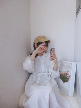 「Diosfront（ディオスフロント）のアイテム（シャツワンピース）」を使った、sallyさん（レディース・161cm）の夏コーディネート