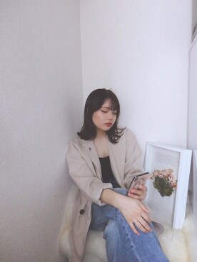 「Aunt Marie's（アントマリーズ）のAUNT MARIE'S フェイクレザースクエアサンダル（サンダル）」を使った、sallyさん（レディース・161cm）の夏コーディネート