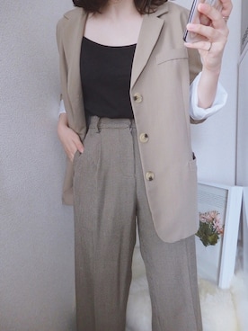 「Aunt Marie's（アントマリーズ）のAUNT MARIE'S フェイクレザースクエアサンダル（サンダル）」を使った、sallyさん（レディース・161cm）の夏コーディネート