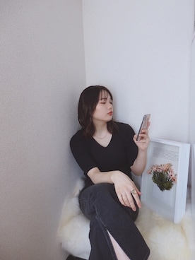 「Aunt Marie's（アントマリーズ）のAUNT MARIE'S フェイクレザースクエアサンダル（サンダル）」を使った、sallyさん（レディース・161cm）の夏コーディネート