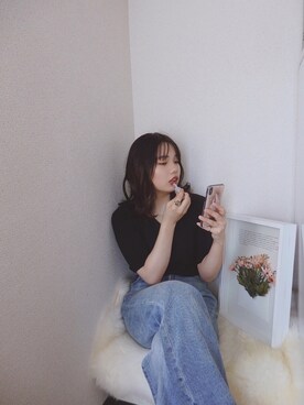 「Aunt Marie's（アントマリーズ）のAUNT MARIE'S フェイクレザースクエアサンダル（サンダル）」を使った、sallyさん（レディース・161cm）の夏コーディネート