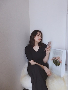 「Aunt Marie's（アントマリーズ）のAUNT MARIE'S フェイクレザースクエアサンダル（サンダル）」を使った、sallyさん（レディース・161cm）の夏コーディネート