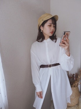 「GLOBAL WORK（グローバルワーク）のアイテム（キャスケット）」を使った、sallyさん（レディース・161cm）の夏コーディネート