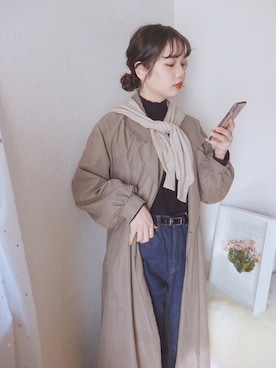 「kutir（クティール）のアイテム（トレンチコート）」を使った、sallyさん（レディース・161cm）の秋コーディネート