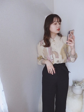 「BASE（ベース）のアイテム（トップス）」を使った、sallyさん（レディース・161cm）の春コーディネート