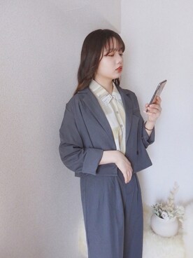 「BASE（ベース）のアイテム（トップス）」を使った、sallyさん（レディース・161cm）の春コーディネート