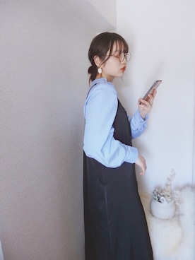「UNIQLO（ユニクロ）のキャミソールワンピース（ワンピース）」を使った、sallyさん（レディース・161cm）の春コーディネート
