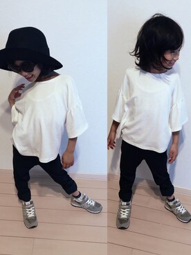 「NEW BALANCE（ニューバランス）の◆new balance KV996（スニーカー）」を使った、re_riさん（キッズ・120cm）の秋コーディネート