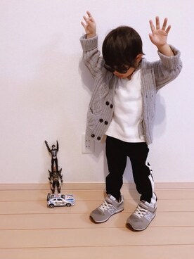 「NEW BALANCE（ニューバランス）の◆new balance KV996（スニーカー）」を使った、re_riさん（キッズ・90cm）の秋コーディネート