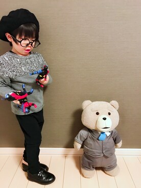 re_riさん（キッズ・90cm）の冬コーディネート