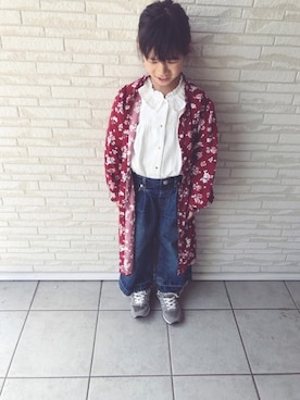 「NEW BALANCE（ニューバランス）の◆new balance KV996（スニーカー）」を使った、re_riさん（キッズ・120cm）の春コーディネート