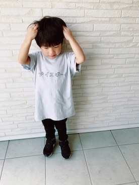 「UNIQLO（ユニクロ）のアイテム（パンツ、ブラック系）」を使った、re_riさん（キッズ）の夏コーディネート