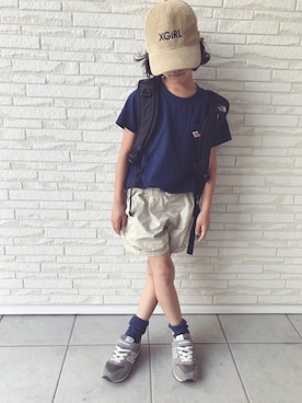 「NEW BALANCE（ニューバランス）の◆new balance KV996（スニーカー）」を使った、re_riさん（キッズ・120cm）の夏コーディネート