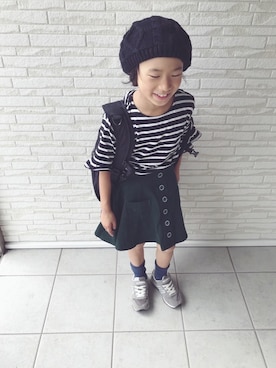 「NEW BALANCE（ニューバランス）の◆new balance KV996（スニーカー）」を使った、re_riさん（キッズ・120cm）の夏コーディネート