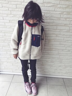 「レトロX」｜「アイテム（パンツ）」を使った、re_riさん（キッズ・120cm）の秋コーディネート