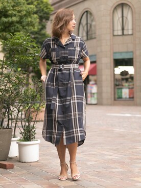 「アイテム（シャツワンピース）」を使った、Natsumi Asariさん（レディース・166cm・20代）の夏コーディネート
