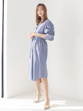 「アイテム（シャツワンピース）」を使った、Natsumi Asariさん（レディース・166cm・20代）の冬コーディネート