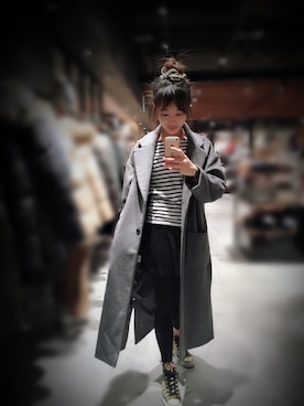 「TAIPEI」｜「アイテム（ダッフルコート）」を使った、Ms.Dora さん（レディース・156cm）の冬コーディネート