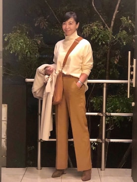 「アイテム（チェスターコート）」を使った、masayonakanoさん（レディース・165cm・40代）の冬コーディネート