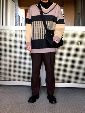 「YON（ヨン）のアイテム」を使った、piroさん（メンズ・172cm）の秋コーディネート